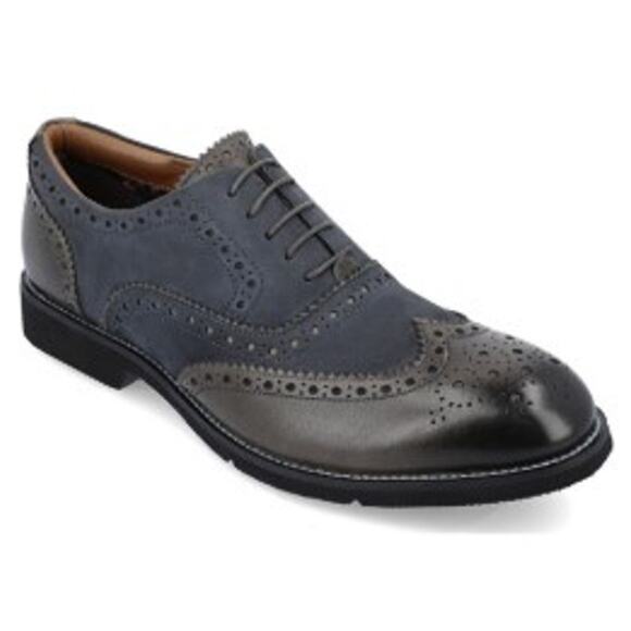 NEW Thomas & Vine Men's Covington Wing Tip Oxford Navy Leather size 11 - Picture 1 of 7